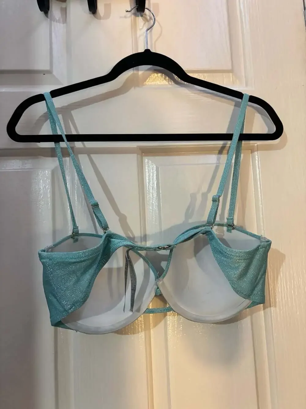 Victoria's Secret Sardinia Shimmer Blue Glitter Bandeau Bra 38C